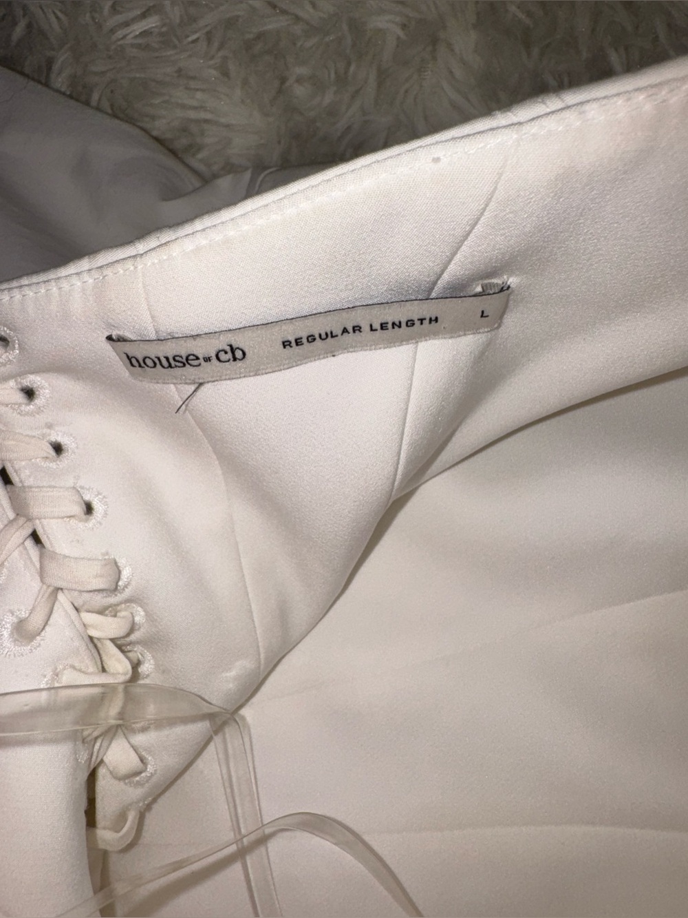 NEW HOUSE OF CB Sasha Halter white cotton Minidress Sz L - Picture 6 of 8